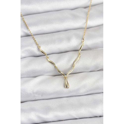 Pirinç Gold Renk Damla Model Kadın Kolye