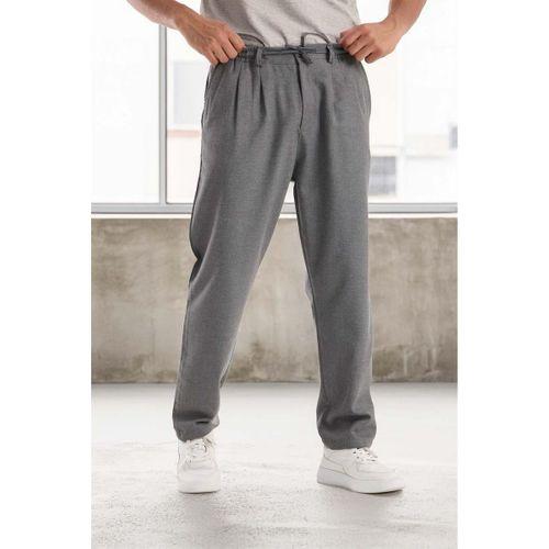 Bezayağı Kumaş Relax Fit Duble Paça Jogger Pantolon - Gri