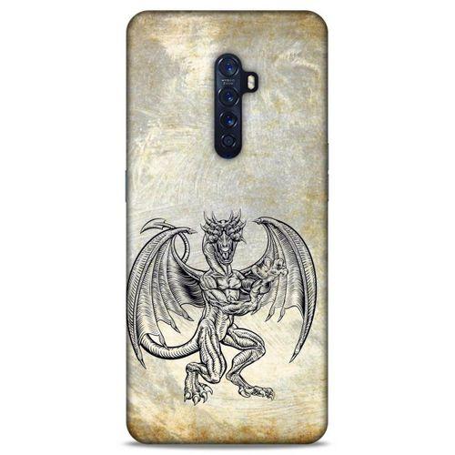 Lopard Oppo Reno 2 Uyumlu Kılıf Tattoo's (30) Silicone Case Şeytan Ejderha