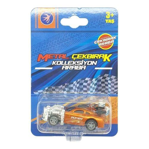 Çek Bırak Metal Küçük Arabalar 8 cm - SH40031 - Turuncu