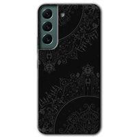 Potkal Hediye Fabrikası Samsung Galaxy S22 Plus HD Baskılı Kılıf + 9D Tam Ekran Koruyucu - Siyah Mandala