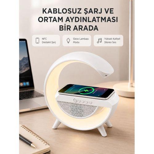 Bluetooth 5 0 Hoparlör – Kablosuz Şarj, Rgb Gece Lambası Ve Fm Radyo