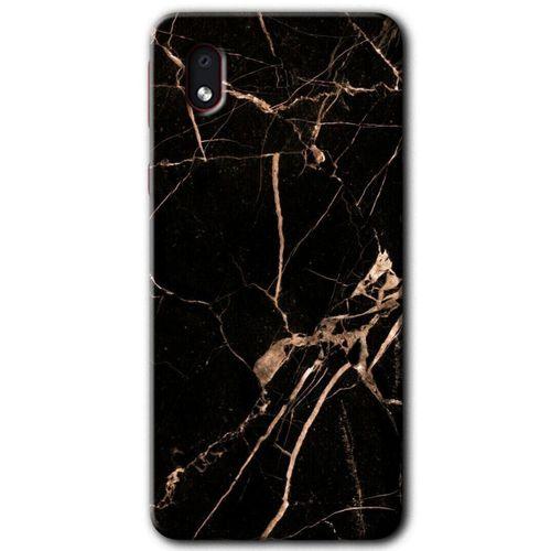 MRCİLETİSİM Samsung Galaxy A01 Core Kılıf Baskılı Kapak - Siyah Gold Mermer +Tam Ekran Koruyucu