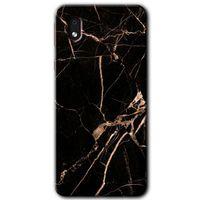 MRCİLETİSİM Samsung Galaxy A01 Core Kılıf Baskılı Kapak - Siyah Gold Mermer +Tam Ekran Koruyucu