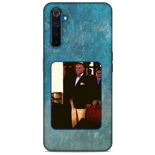 Oppo Realme 6 Pro Kılıf Atatürk (30) Silicone Case Turkuaz Taş