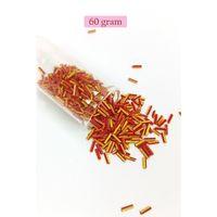 Uzun Boru Kesme Boncuk Çap 2mm Uzunluk 10 mm - 60 Gram - Sarı Kırmızı - BNC274