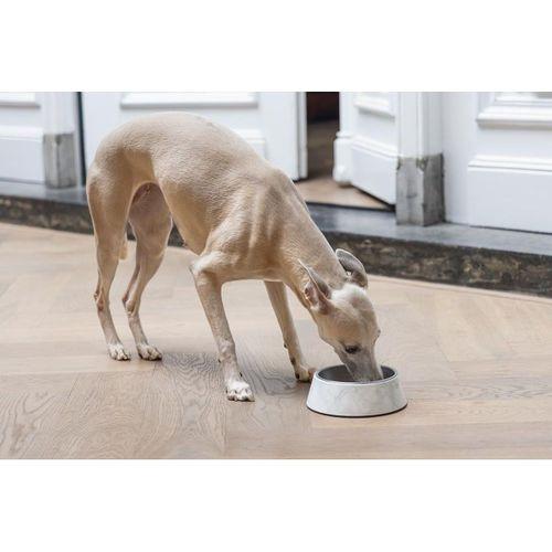 Beeztees DBL Köpek Mama Su Kabı, Mat Paslanmaz Çelik, Beyaz Mermer Görünümlü, 17,5cm, 350ml