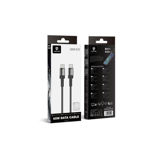 Lenyes LC546 Type-C to Type-C Örgü Tasarımlı Hızlı Şarj Özellikli Data ve Şarj Kablosu 60W 1M
