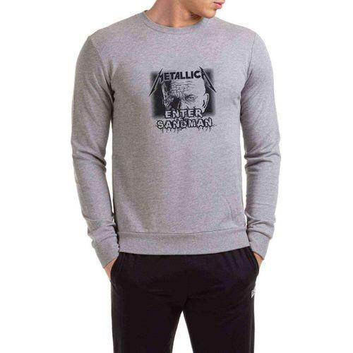Metallica Enter Sandman Baskılı Gri Erkek Sweatshirt