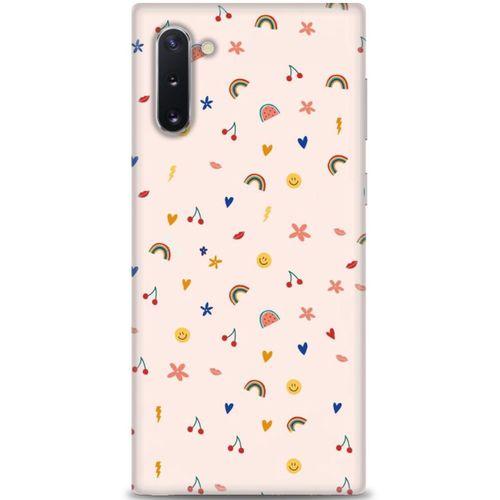 Samsung Galaxy Note 10 Kılıf HD Baskılı Kılıf - Kiraz ve Gökkuşağı + Tam Ekran Koruyucu