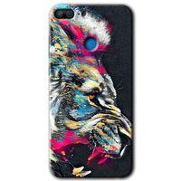 Potkal Hediye Fabrikası Honor 9 Lite HD Baskılı Kılıf + 9D Tam Ekran Koruyucu - Colorfull Aslan