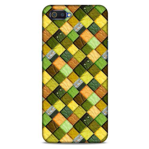 Oppo Realme C2 Kılıf Patchwork (49) Ultra Silikon Kılıf Sarı Yeşil