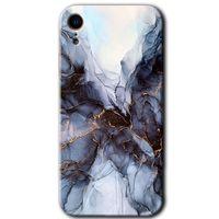 iPhone XR Kılıf HD Desen Baskılı Arka Kapak - Otantik Mermer + Kırılmaz Cam