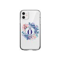 Çerçeveli Çiçekli Ö Harfli Şeffaf iPhone 11 Telefon Kılıfı