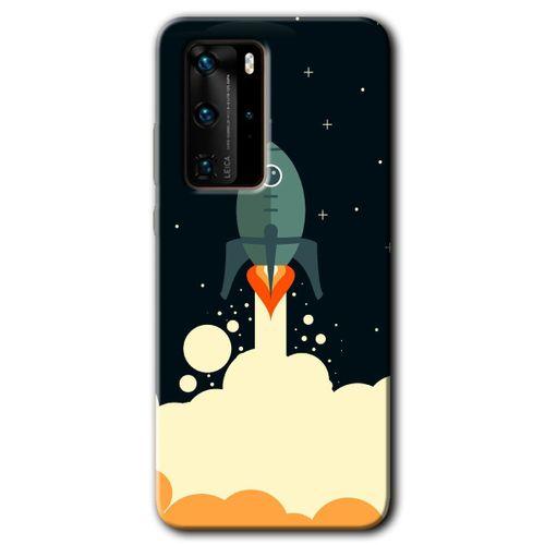 Potkal Hediye Fabrikası Huawei P40 Pro Kılıf HD Desen Baskılı Arka Kapak - Space Smoke