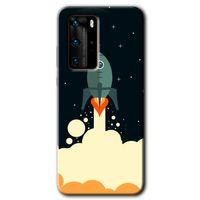 Potkal Hediye Fabrikası Huawei P40 Pro Kılıf HD Desen Baskılı Arka Kapak - Space Smoke