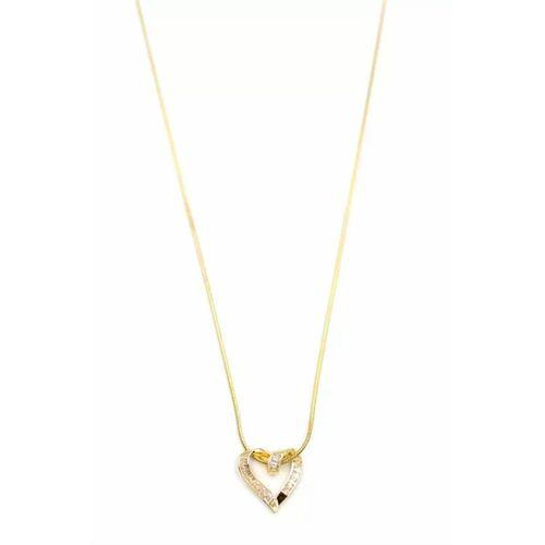 Taşlı Kalp Kolye - Altın