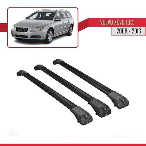 Volvo XC70 (US) 2008-2016 Arası ile uyumlu ACE-1 Ara Atkı Tavan Barı SİYAH 3 ADET BAR