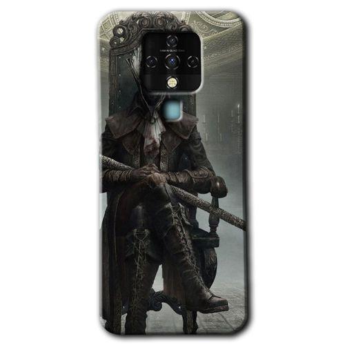 MRCİLETİSİM Tecno Camon 16 Kılıf HD Desen Baskılı Arka Kapak+Temperli Cam - Bloodborne Hunters