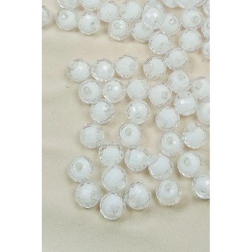 Dünya Boncuk İçten Boncuklu Bileklik Çanta Boncuğu 10 mm 50 gr Beyaz - BNC463