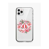 Kırmızı Çiçekli Ö Harfli Şeffaf iPhone 11 Pro Telefon Kılıfı