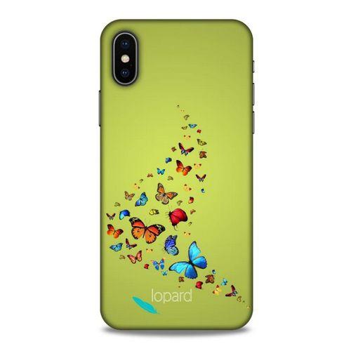 Apple iPhone XS Kılıf Kelebek Etkisi (48) Bumper Kılıf Pembe Yeşil