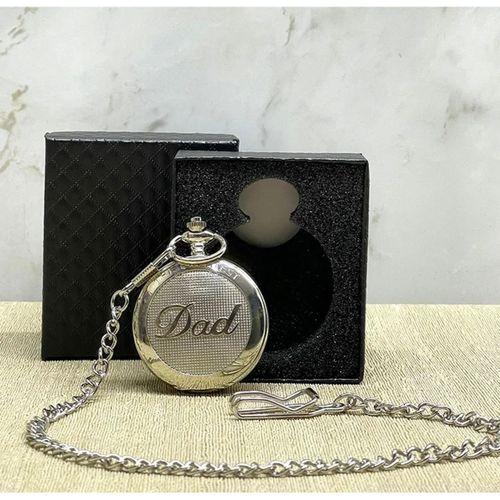 Özel Kutulu Dad (baba) Tasarımlı Gümüş Köstekli Saat