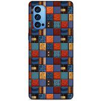 Oppo Reno 4 Pro Kılıf Patchwork (16) Kalın Kılıf Turuncu Mavi