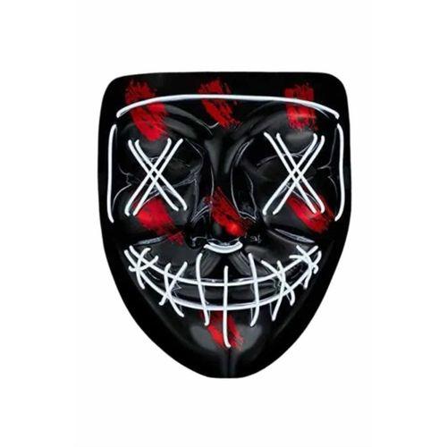 Hallowen Parti Maskesi Neon Led Işıklı Maske 3 Modlu Cadılar Bayramı Maskesi