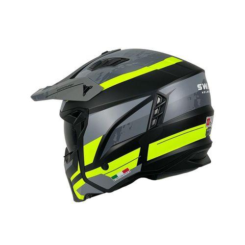 Kask Fullface X1 Seul Track Sway Gri-Siyah-Neon Yeşil XXL