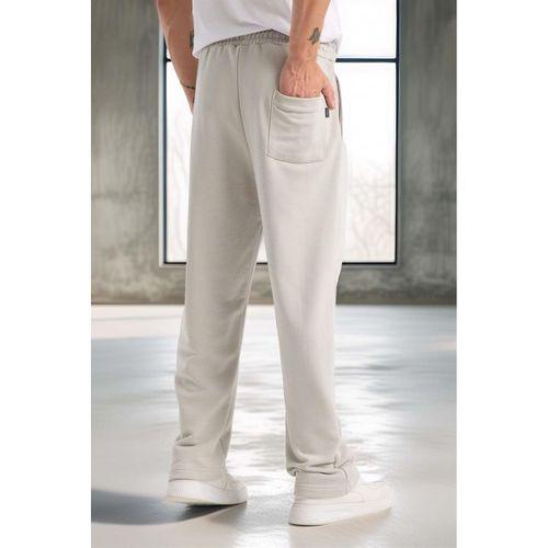 Mendes Baggy Kalıp Diagonal 3 İplik Kumaş Erkek Eşofman Altı Pantolon - Mineral Gri