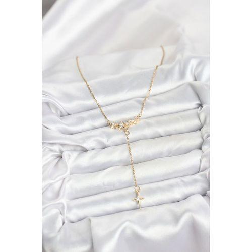 316L Çelik Zincir Gold Renk Yıldız Model Y Kadın Kolye