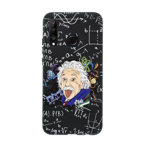 Huawei P30 Lite Einstein In Formula Desenli Premium Silikonlu Telefon Kılıfı