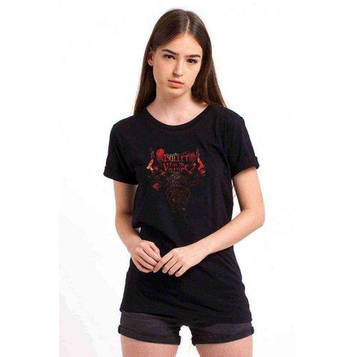 Bullet For My Valentine Red Guns Baskılı Siyah Kadın Tshirt