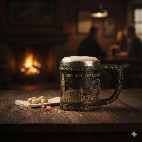 Londra Detaylı Çelik Kupa