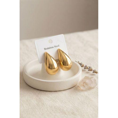 316L Çelik Gold Renk Damla Model Küpe