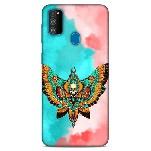 Lopard Samsung Galaxy M30s Uyumlu Kılıf Tattoo's (21) Koruyucu Kapak İskelet Kelebek