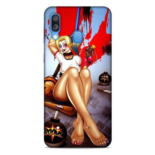Samsung Galaxy A40 Uyumlu Kılıf Harley Quinn (37) Silicone Cover Lavanta gül