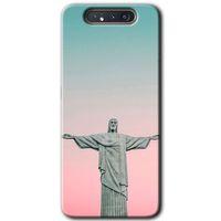 MRCİLETİSİM Samsung Galaxy A80 Kılıf Baskılı Kapak - Rio + 5D Tam Kaplayan Cam