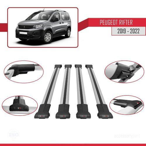 Peugeot Rifter 2019-2022 Arası ile uyumlu FLY Model Ara Atkı Tavan Barı GRİ 4 ADET BAR