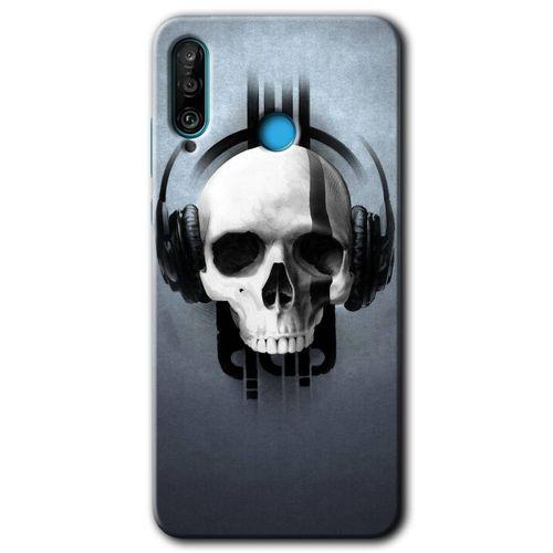 Huawei P30 Lite Kılıf HD Desen Baskılı Arka Kapak - Müzik Kurukafa