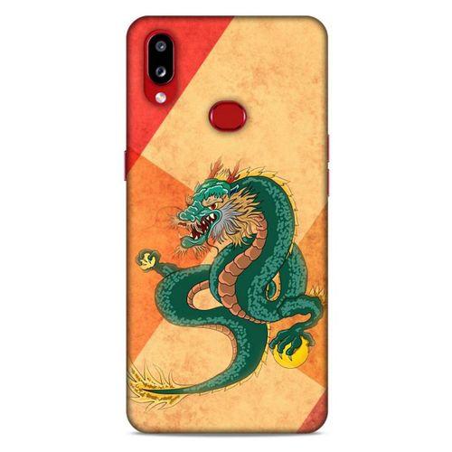 Samsung Galaxy A10s Kılıf Dragons (24) Darbe Emici Kılıf Tatoo Yeşil Ejderha