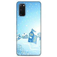 Samsung Galaxy S20 Kılıf Snowix (24) Darbe Emici Kılıf Beyaz Mavi