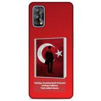 Oppo Realme 7 Pro Kılıf Atatürk (4) Koruma Kılıfı Kırmızı