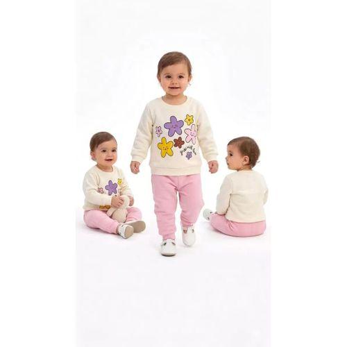 6/24 Ay Çiçek Baskılı Basic Bebek Takımı