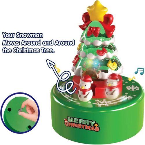 VIP KALİTE YILBAŞI MÜZİK KUTUSU YILBAŞI AĞAÇLI KARDAN ADAMLI IŞIKLI DÖNEN MÜZİK KUTUSU KURMALI