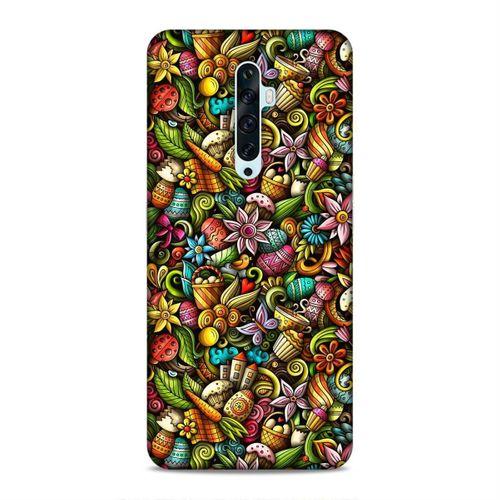 Oppo Reno 2Z Kılıf Happy Doodle Arka Kapak Silikon Koruma Full Koruyucu