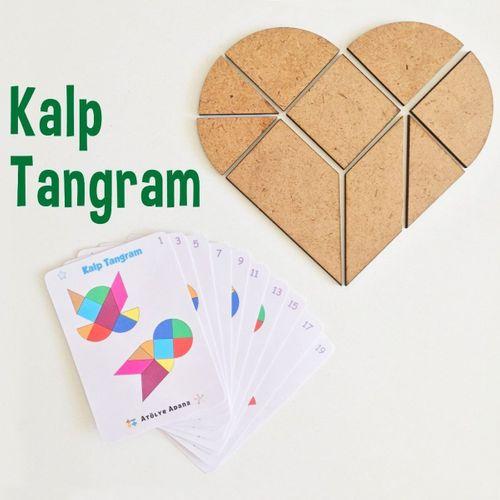 Kalp, Kare Ve T Tangram Akıl Zeka Mantık Matematik Beceri Eğlenceli Öğretici Oyunu