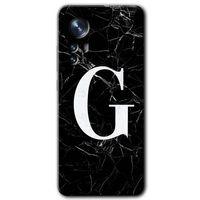 Xiaomi Mi 12 Kılıf HD Desen Baskılı Arka Kapak + Temperli Cam - Siyah Mermer Desenli G Harfi