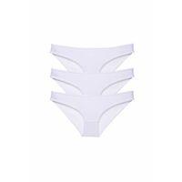 3 adet Süper Eko Set Likralı Kadın Slip Külot Beyaz